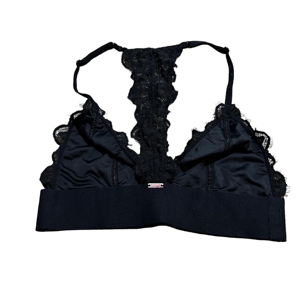 VICTORIA Secret Racerback Black Bralette Size XS Lace Back Adjustable Straps